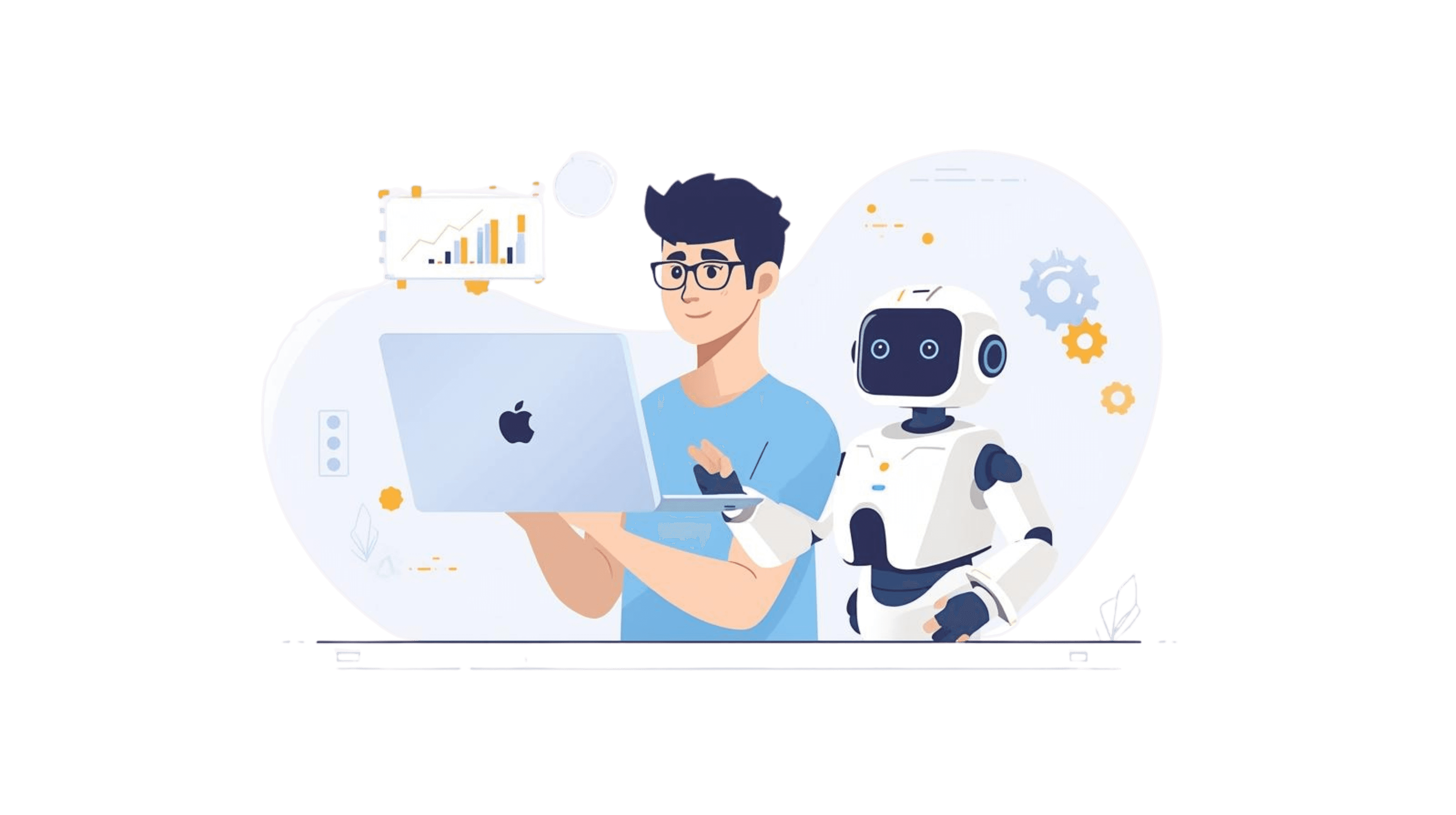 About illustration: human and AI automation